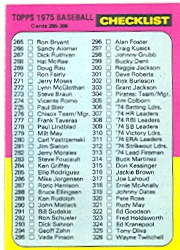1975 Topps Baseball Cards      386     Checklist: 265-396 UER